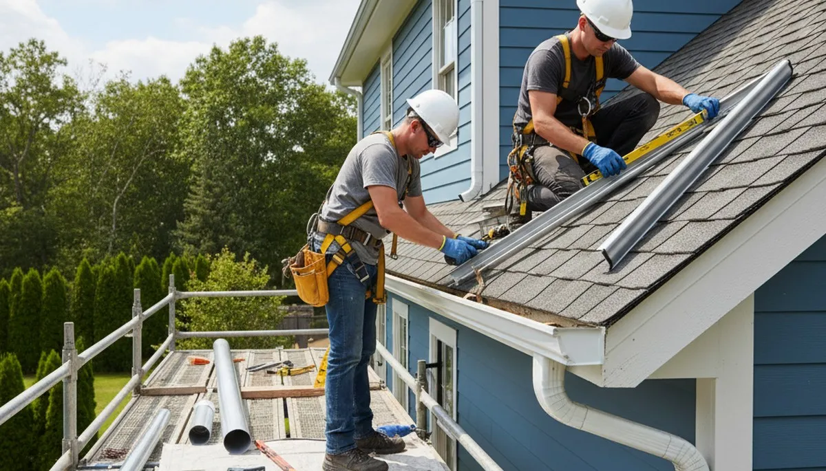 Gutter repair in Jacksonville, FL for storm-damaged and leaking gutters on a home exterior