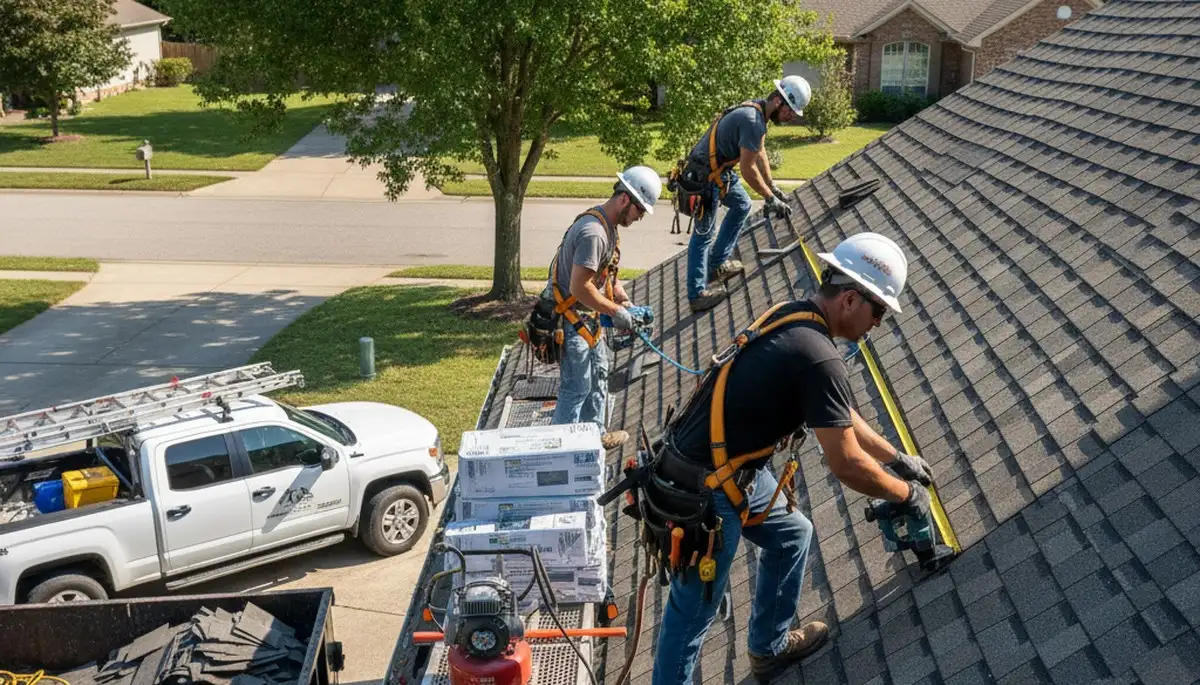 Roof installation crew in Jacksonville, FL installing durable roofing for Florida weather