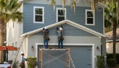Vinyl siding installation for Jacksonville, FL home exterior from a professional siding company