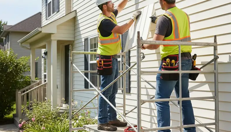 Jacksonville, FL vinyl siding repair by FX Remodeling & Exteriors on a home exterior