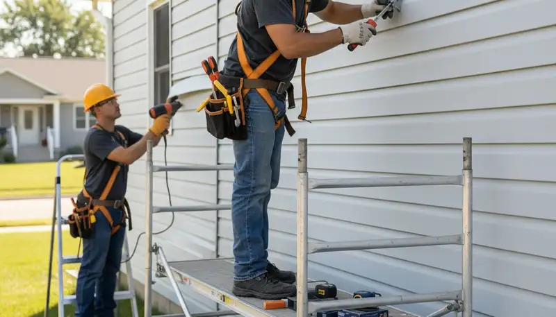 Jacksonville, FL vinyl siding repair on a home exterior by FX Remodeling & Exteriors